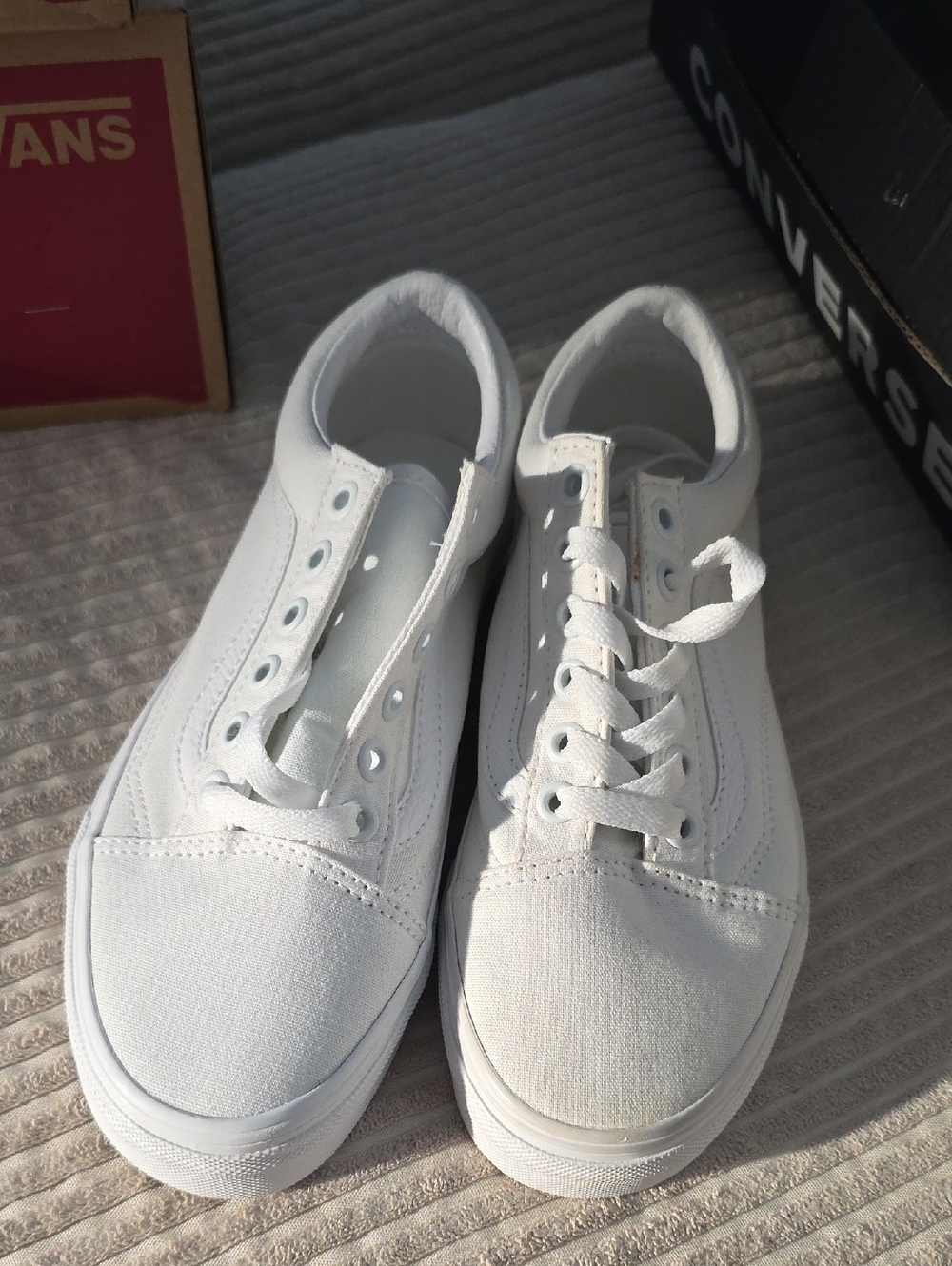 Vans White Canvas Old Skool Sneakers